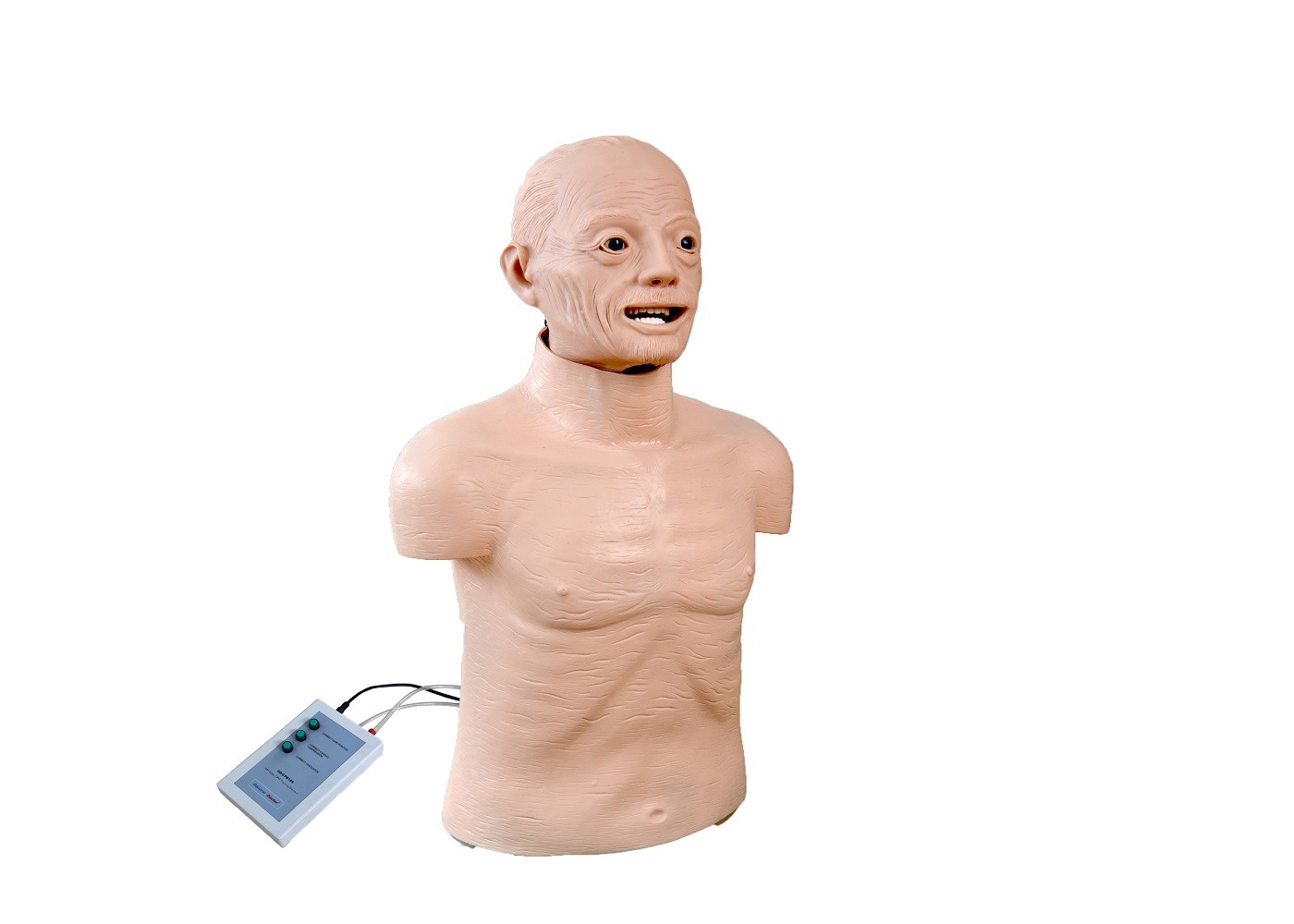 Manekin symulatora RKO w podeszłym wieku z anatomicznymi punktami orientacyjnymi